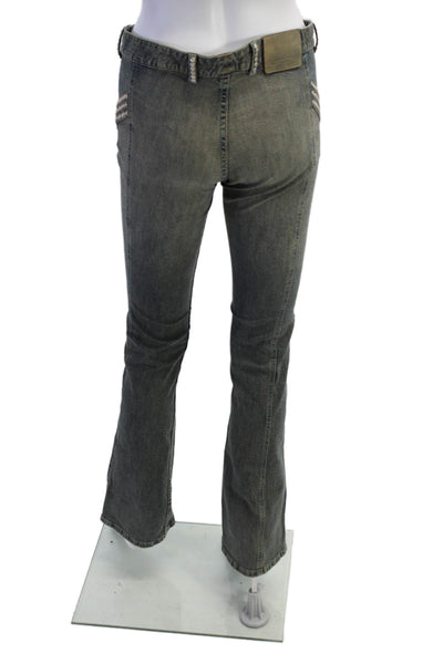 David Meister Womens Cotton Studded Detail Boot Cut Jeans Stonewash Gray Size 2
