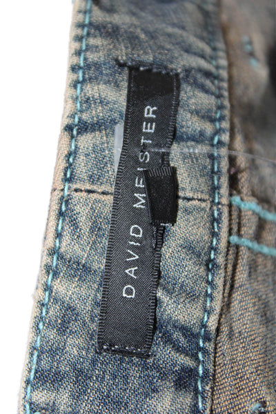 David Meister Womens Cotton Studded Detail Boot Cut Jeans Stonewash Gray Size 2