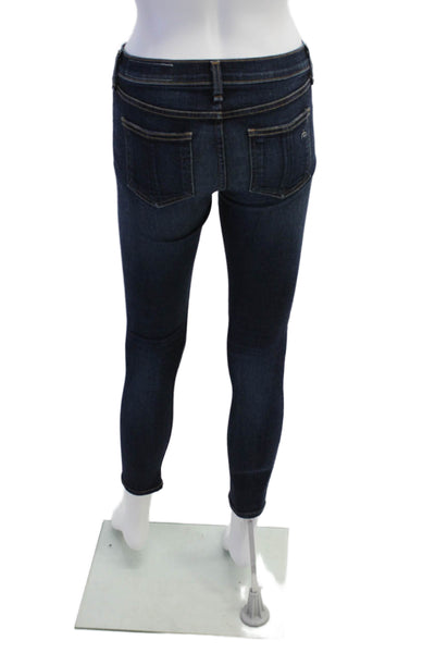 Rag & Bone Jean Womens Cotton Pocketed Skinny Jeans Dark Blue Size 26
