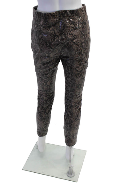 Blank NYC Womens Faux Leather Snake Skin Print Skinny Leg Pants Brown Size 27