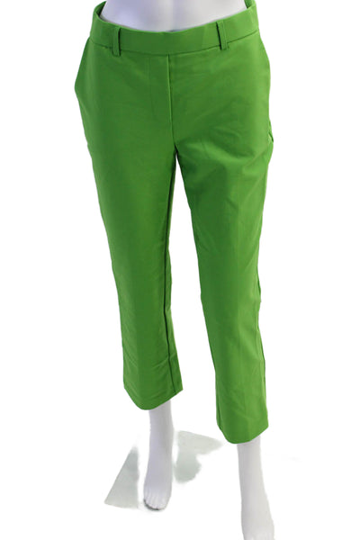 Nicole Miller Pocketed Flat Front Straight Legged Pants Bright Green Size XS