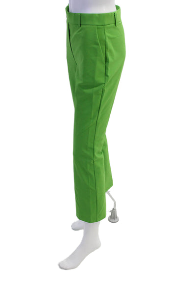 Nicole Miller Pocketed Flat Front Straight Legged Pants Bright Green Size XS
