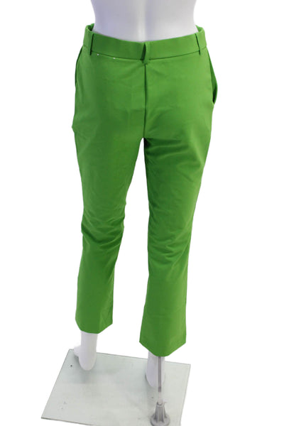 Nicole Miller Pocketed Flat Front Straight Legged Pants Bright Green Size XS