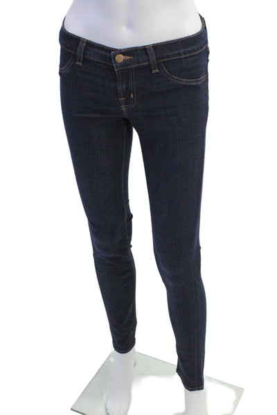 J Brand Womens Cotton Pocketed Low Rise Skinny Jeans Dark Blue Size 26