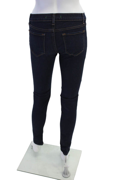 J Brand Womens Cotton Pocketed Low Rise Skinny Jeans Dark Blue Size 26