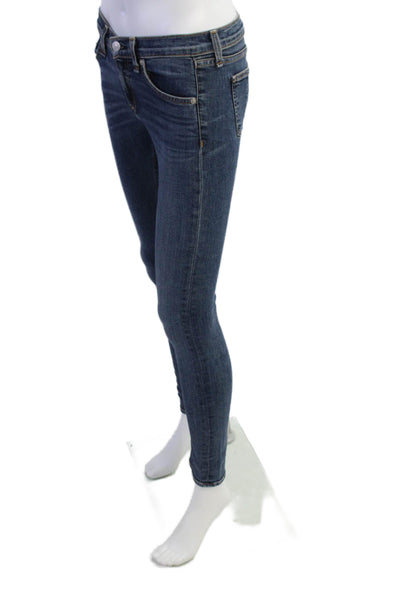 Rag & Bone Jean Womens Cotton Pocketed Low Rise Skinny Jeans Blue Size 25