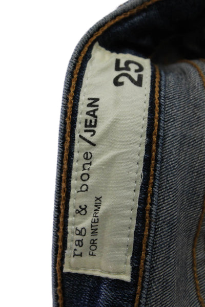 Rag & Bone Jean Womens Cotton Pocketed Low Rise Skinny Jeans Blue Size 25
