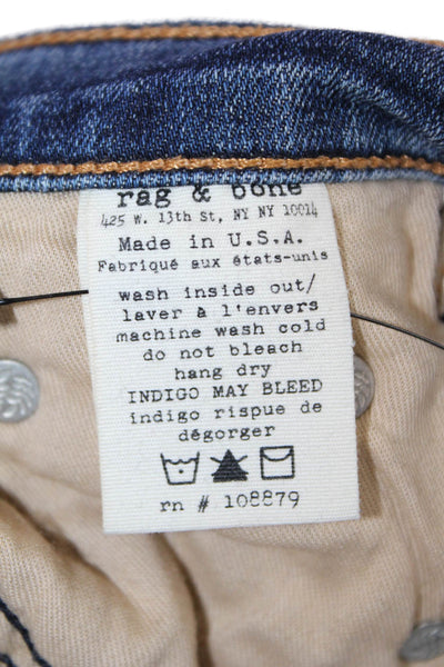 Rag & Bone Jean Womens Cotton Pocketed Low Rise Skinny Jeans Blue Size 25
