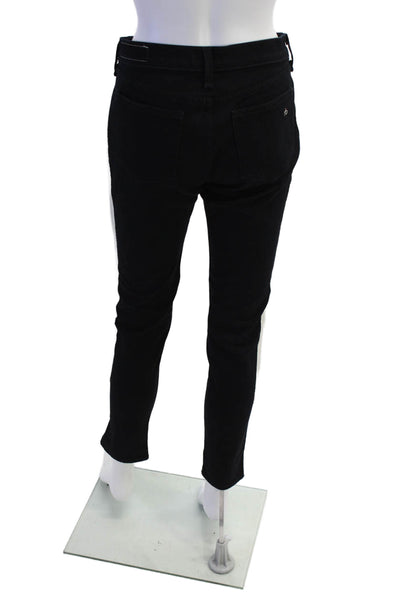 Rag & Bone Jean Womens Cotton Color Block Ankle Zippered Jeans Black Size 26