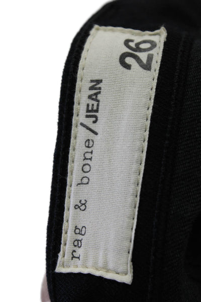 Rag & Bone Jean Womens Cotton Color Block Ankle Zippered Jeans Black Size 26