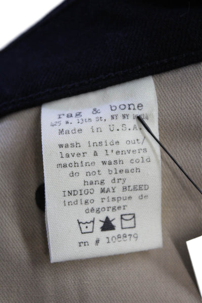 Rag & Bone Jean Womens Cotton Color Block Ankle Zippered Jeans Black Size 26