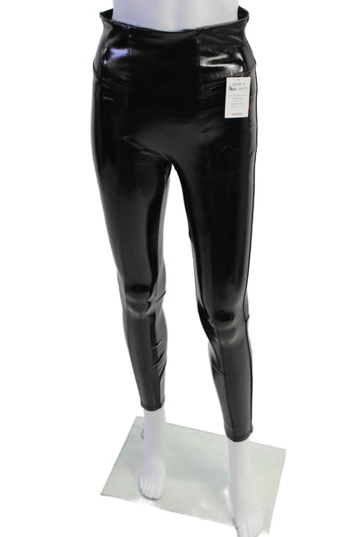 Rag & Bone Womens Cotton Faux Leather Panel Skinny Leg Pants Black Size 26