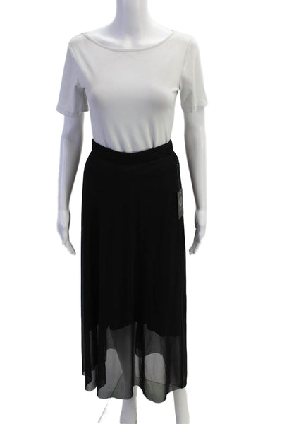 Vince Camuto Womens Sheer Layer Detail Elastic Waist Maxi Dress Black Size XS