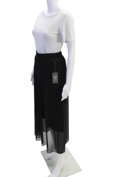 Vince Camuto Womens Sheer Layer Detail Elastic Waist Maxi Dress Black Size XS
