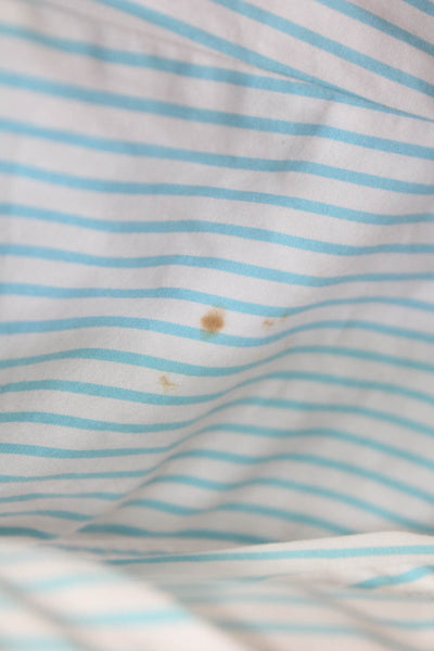 Ralph Lauren Womens Cotton Collared Striped Button Down Shirt Blue Size 2