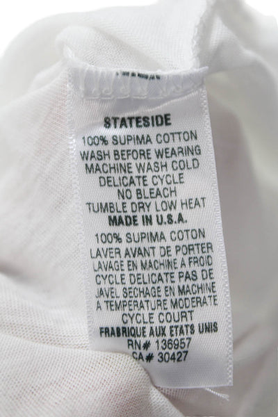Stateside Womens Cotton Round Neck Short Sleeve Basic T-Shirt White Size S