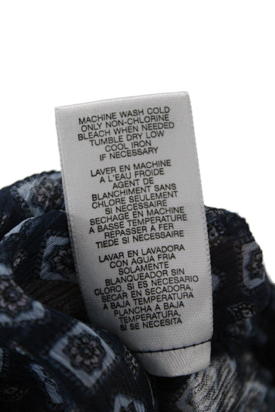 Michael Michael Kors Womens Geometric Off The Shoulder Blouse Blue Size M