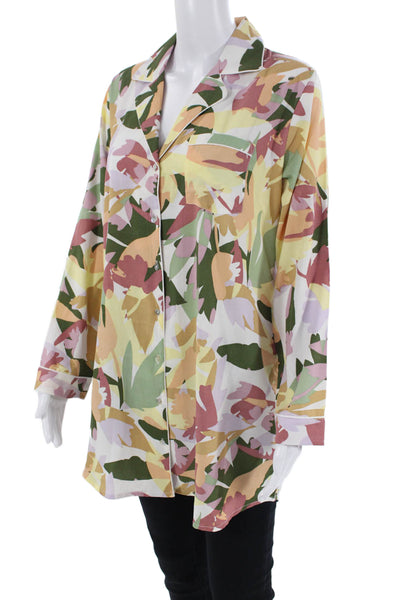 Joie Womens Floral Print Collared Button-Down Shirt Multicolor Size M