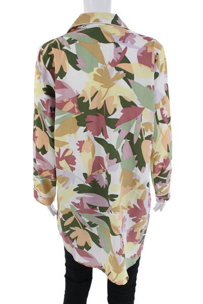 Joie Womens Floral Print Collared Button-Down Shirt Multicolor Size M