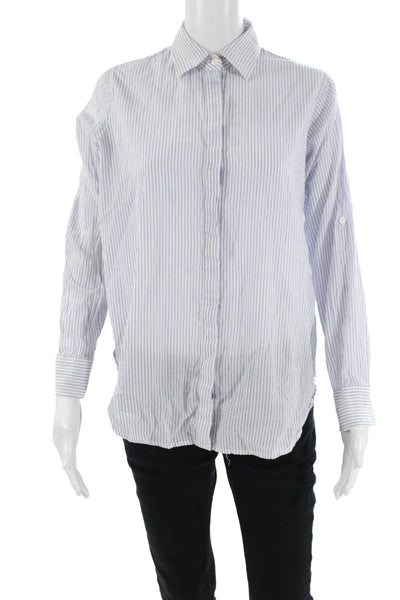 Rails Cotton Striped Long Sleeve Collared Button-Down Shirt White Size XS