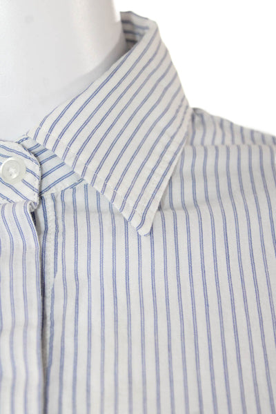 Rails Cotton Striped Long Sleeve Collared Button-Down Shirt White Size XS