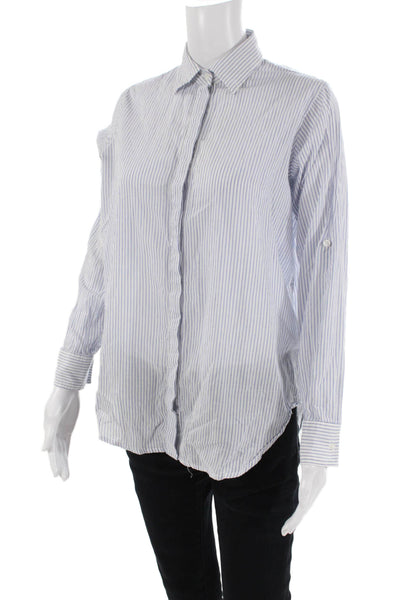Rails Cotton Striped Long Sleeve Collared Button-Down Shirt White Size XS