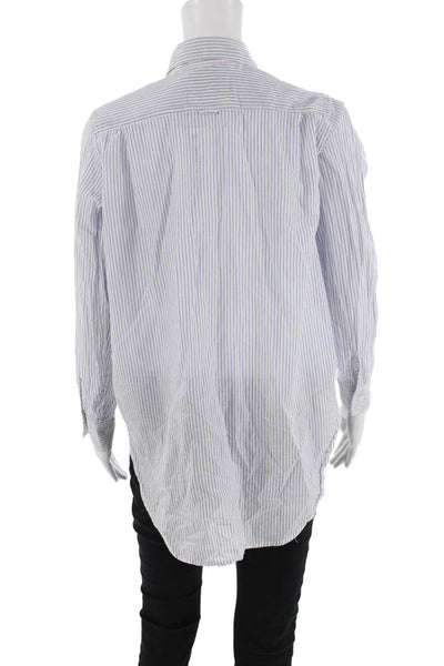 Rails Cotton Striped Long Sleeve Collared Button-Down Shirt White Size XS