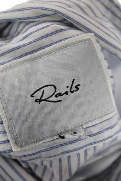 Rails Cotton Striped Long Sleeve Collared Button-Down Shirt White Size XS