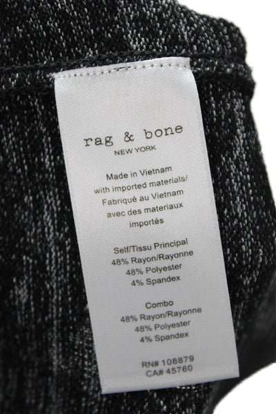 Rag & Bone Womens Ribbed Detail Short Sleeve Casual Top Dark Gray Size XS