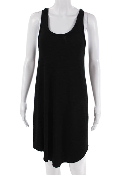 Leith Womens Racerback Sleeveless Casual Tank Top Dress Solid Black Size XS