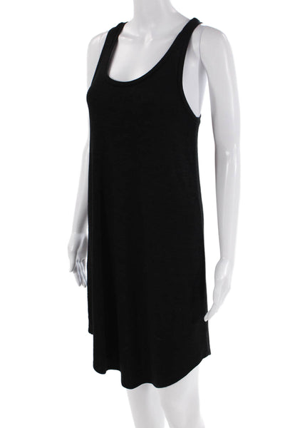Leith Womens Racerback Sleeveless Casual Tank Top Dress Solid Black Size XS