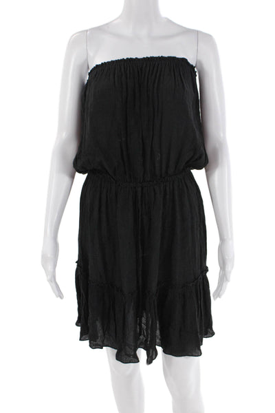 Elan Womens Sleeveless Drawstring Lined Casual Mini Dress Black Size S