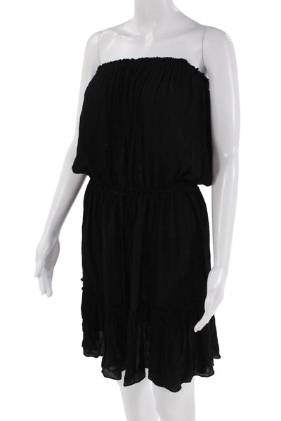 Elan Womens Sleeveless Drawstring Lined Casual Mini Dress Black Size S