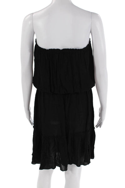 Elan Womens Sleeveless Drawstring Lined Casual Mini Dress Black Size S