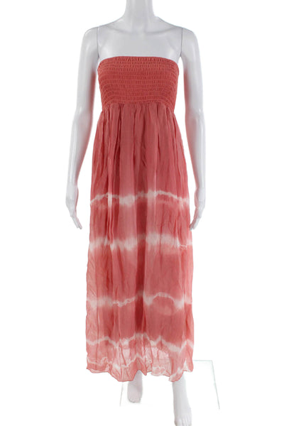 Aquavita Womens Textured Sleeveless Ruched Tie Dye Dress Pink Size S