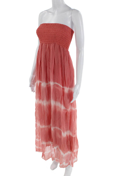 Aquavita Womens Textured Sleeveless Ruched Tie Dye Dress Pink Size S