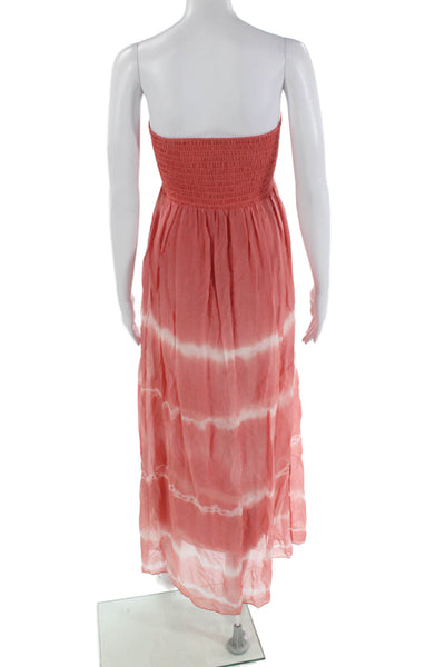 Aquavita Womens Textured Sleeveless Ruched Tie Dye Dress Pink Size S