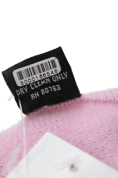 Moda International Womens Cashmere Short Sleeve Round Neck Knit Top Pink Size L