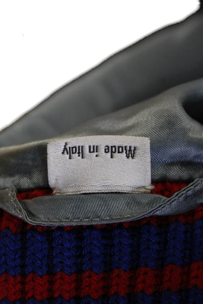 Gucci Mens Silk Full Zipper Duck Bomber Jacket Red Blue Size EUR 52