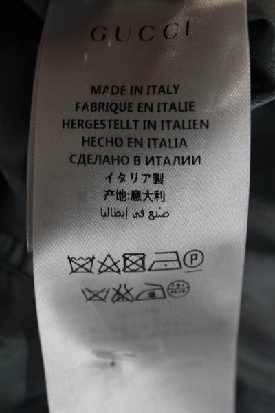 Gucci Mens Silk Full Zipper Duck Bomber Jacket Red Blue Size EUR 52