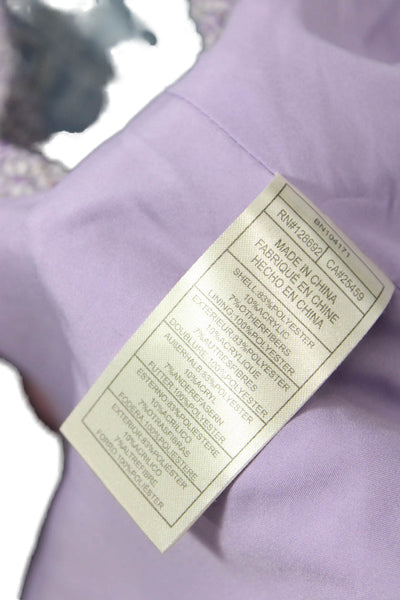 Steve Madden Womens Sleeveless Square Neck Tweed Top Shorts Set Purple Small