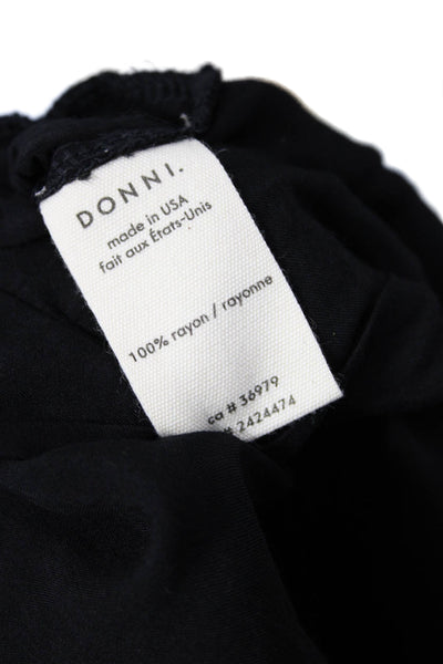 Donni Womens Elastic Waistband Three Button Lightweight Shorts Black Size XS