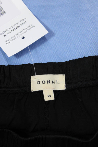 Donni Womens Elastic Waistband Three Button Lightweight Shorts Black Size XS