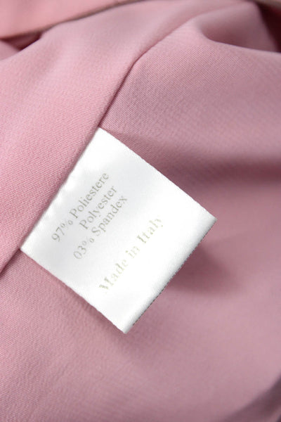 Gio Guerreri Womens Back Zip Tie Shoulder V Neck Sheath Dress Pink Size IT 40