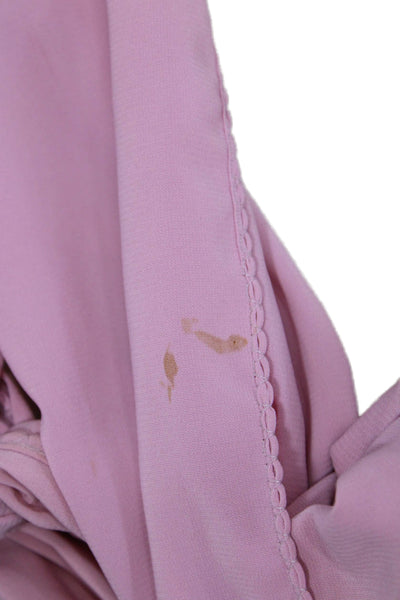 Gio Guerreri Womens Back Zip Tie Shoulder V Neck Sheath Dress Pink Size IT 40