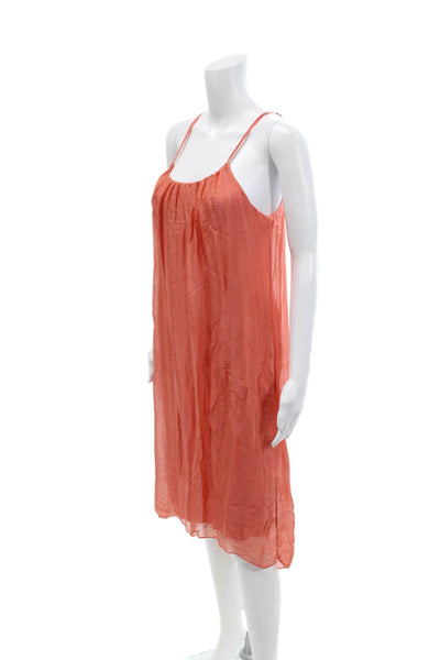 Aquavita Womens Sleeveless Round Neck Layered Mini Dress Pink One Size