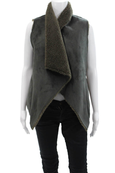 Velvet by Graham & Spencer Womens Open Front Sleeveless Vest Black Size XS
