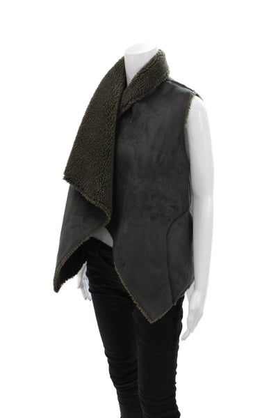 Velvet by Graham & Spencer Womens Open Front Sleeveless Vest Black Size XS
