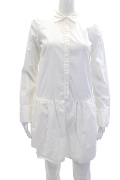 Splendid X Damsel Womens Cotton Long Sleeve Drop Waist Dress White Size XS
