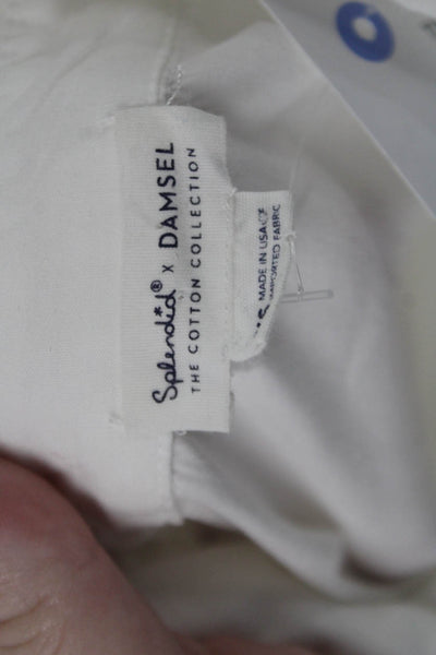 Splendid X Damsel Womens Cotton Long Sleeve Drop Waist Dress White Size XS